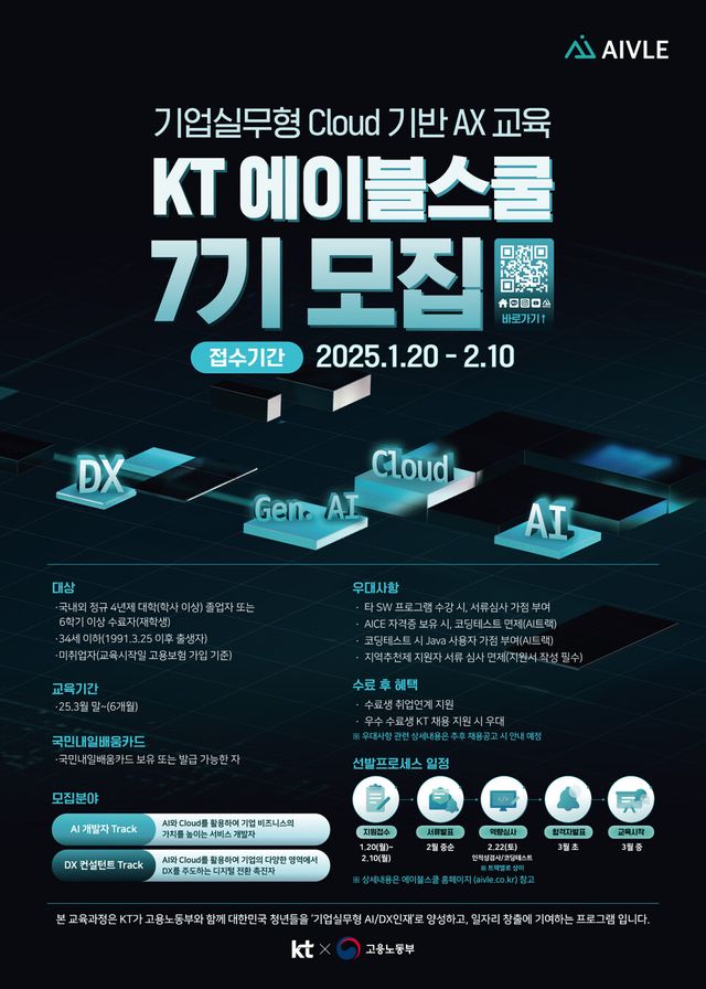KT 에이블스쿨 7기 모집 포스터. (사진=KT)