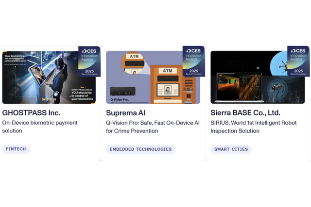 킴벤처러스 지원을 통해 최고혁신상을 수상한 기업들. (사진=CES 최고 혁신상 선정 웹사이트)