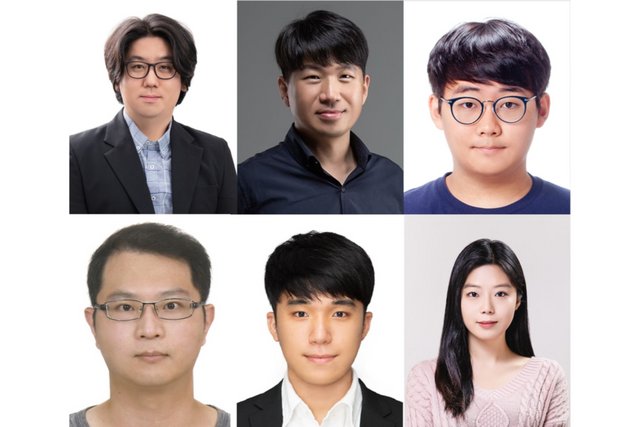 좌측 상단부터 시계방향으로 GIST 전기전자컴퓨터공학과 정현호 교수, KAIST 전기 및 전자공학부 송영민 교수, GIST 전기전자컴퓨터공학과 김주환 연구원, 독일 하이델베르크 대학교(Heidelberg University) 한장환 박사, GIST 전기전자컴퓨터공학과 김규린 연구원, 김도은 박사. (사진=지스트)
