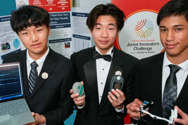 에반 선과 루카스 셩웬 옌, 아킬 나고리. (사진=Societyforscience)