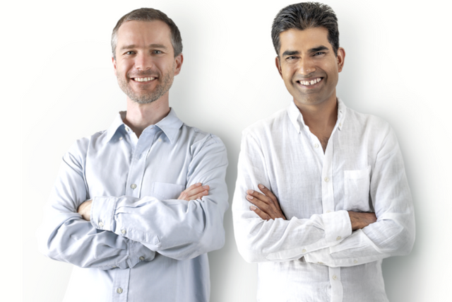 냅킨 AI를 설립한&nbsp;제롬 숄러 최고기술책임자와&nbsp;프라모드 샤르마 최고경영자. (사진=냅킨 AI)