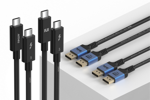아트뮤의 썬더볼트5 케이블과 DP2.1 케이블. (사진=아트뮤코리아)