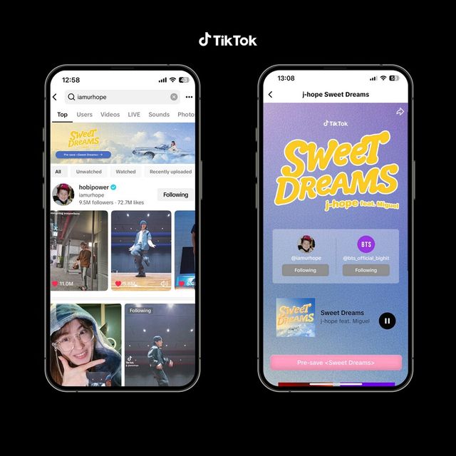 틱톡에서 제공되는 제이홉의 디지털 싱글 특별 페이지. (사진=틱톡코리아)