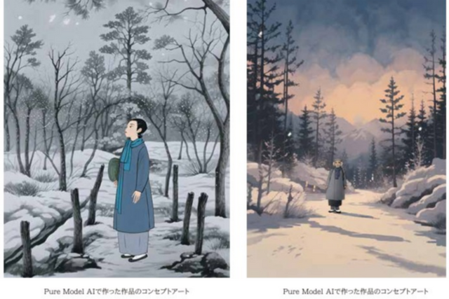 ‘퓨어모델 AI(Pure Model AI)’ 기술로 제작한 김동화 작가의 신작 ‘겨울암자’. (사진=슈퍼엔진)