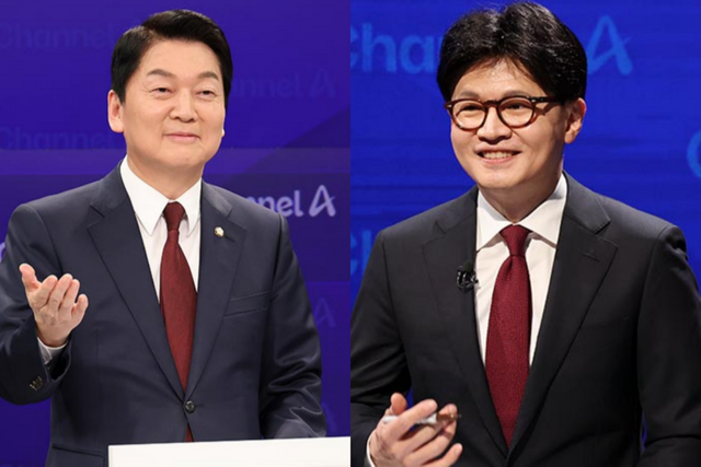 안철수 국민의힘 대선 후보와 한동훈 국민의힘 대선 후보. (사진=국민의힘)