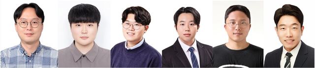 왼쪽부터 GIST 김승준 교수, GIST 김보천 석사과정생, University of Washington 황석현 박사과정생, GIST 강성준·김광빈·여도현 박사과정생. (사진=지스트)