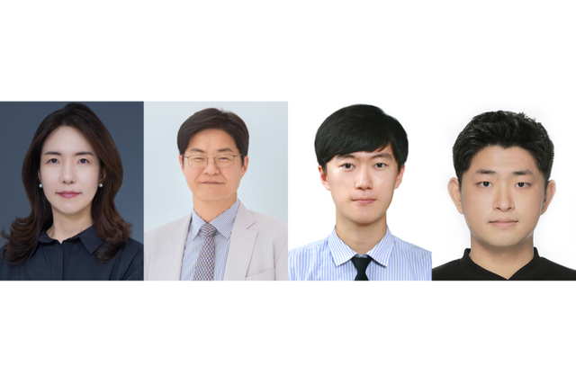 왼쪽부터 전기전자컴퓨터공학과 남호정 교수, 화학과 서지원 교수, 전기전자컴퓨터공학과 배대훈 석사, 화학과 김민상 박사과정생. (사진=지스트)