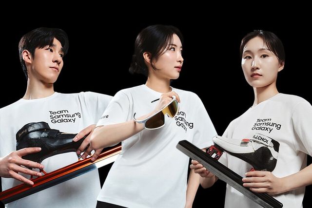 갤럭시 수면 개선 프로젝트에 참여한 황대헌(좌), 김길리(중앙), 최민정(우). (사진=삼성전자)