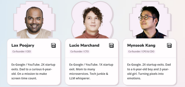 자녀를 위한 AI 학습 도구의 부재에 직접 창업에 나선 락스 푸자리 CEO와 강민석 CPO 등 스파클리 창업진. (사진=스파클리)