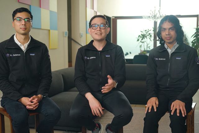 앤드류 라이터 COO와 데이비드 로버츠 CEO, , 비슈누 테주스 CTO. (사진=10x 사이언스)