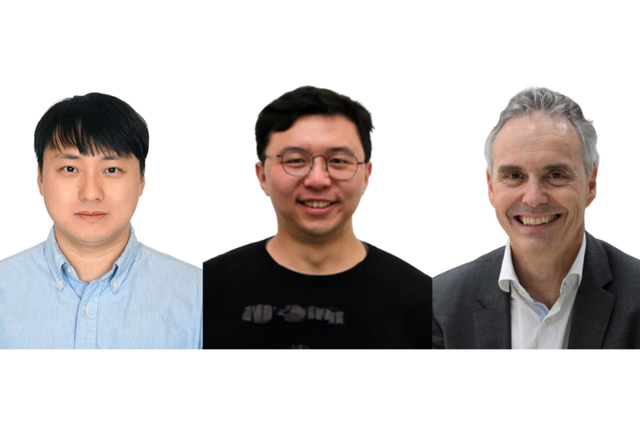 왼쪽부터 GIST 물리·광과학과 신동빈 교수, 중국 베이항대학교 페이저 탕(Peizhe Tang) 교수, 독일 막스플랑크 구조·물질동역학연구소 앙겔 루비오(Angel Rubio) 소장. (사진=지스트)