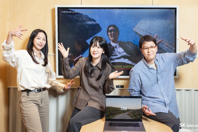 왼쪽부터 브랜드캠페인팀 조윤지, 채정아, 김유신 님. (사진=SK텔레콤)