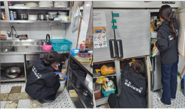 인천시 특별사법경찰이 인천 지역 마라탕 등 다소비 식품 조리·판매업소를 대상으로 현장 점검을 하고 있다. 인천시 제공