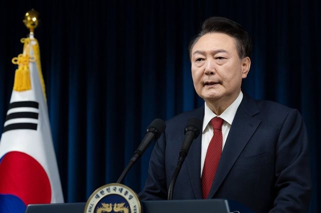 윤석열 대통령이 지난 7일 서울 용산 대통령실 청사에서 대국민 담화를 하고 있다. 연합뉴스