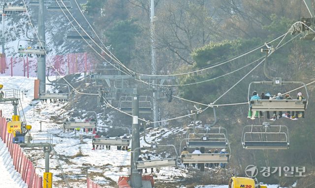 기다림 끝에 스키장 개장, 스키어, 스노보더들 북적 [포토뉴스]