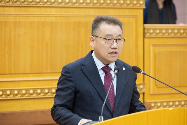 정현호 양주시의원이 5분발언을 하고 있다. 양주시의회 제공