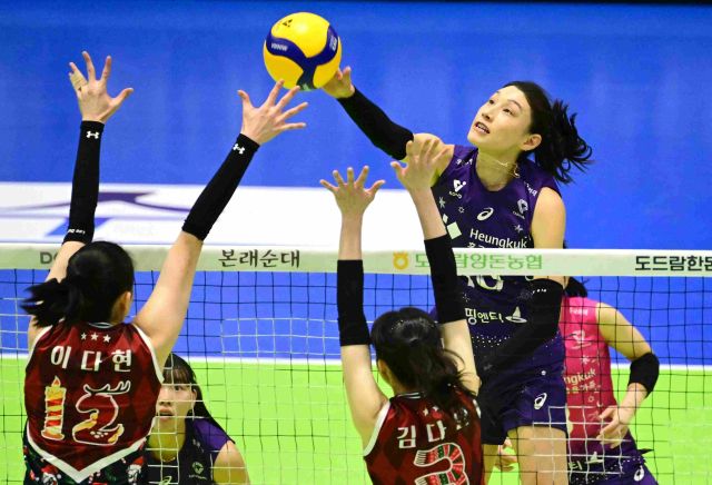 2024-2025 V리그 여자부 판도가 반환점을 앞두고 확연하게 윤곽을 드러낸 가운데 인천 흥국생명과 수원 현대건설의 선두 경쟁이 더욱 치열할 전망이다.KOVO 제공