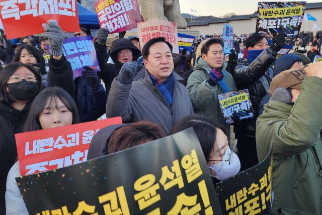 지난 28일 오후 서울 광화문 집회에 참석한 김두관 전 의원. 본인 제공