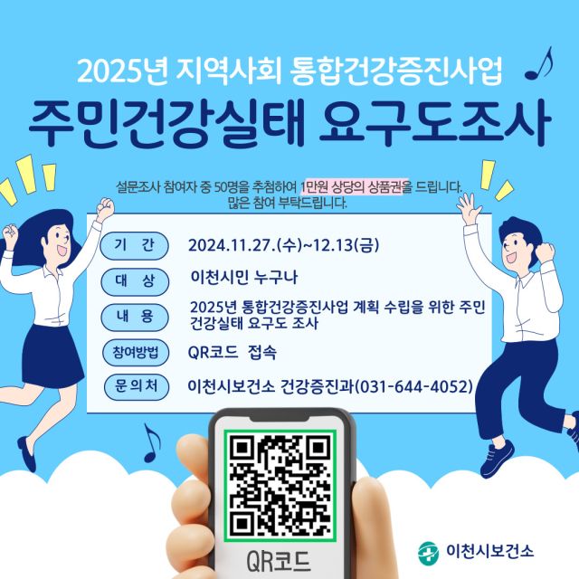 이천시 2025년 지역사회 통합건강증진사업 설문조사 포스터. 이천시 제공