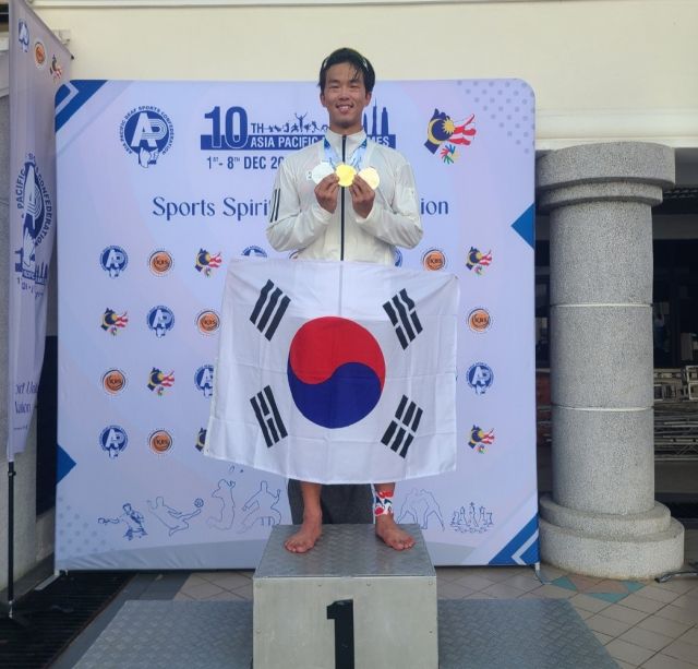 제10회 쿠알라룸푸르 아시아태평양농아인경기대회 육상서 금·은·동메달 1개씩을 획득한 안양시청의 청각장애 스프린터 공혁준.안양시청 제공