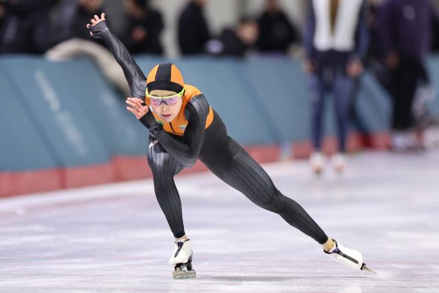 제106회 전국동계체전 스피드스케이팅 여자 일반부 500m서 우승한 의정부시청 김민선.연합뉴스
