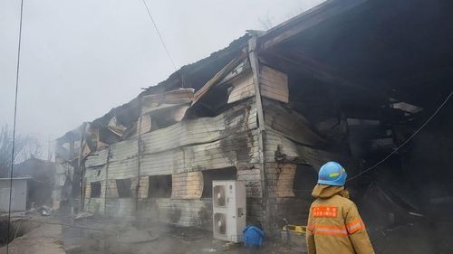 화성 정남면 플라스틱 제조공장 화재현장. 경기도소방재난본부 제공
