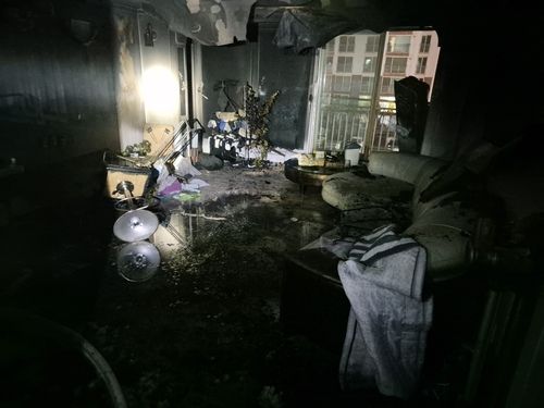 평택 안중읍 아파트 화재 현장. 경기도소방재난본부 제공