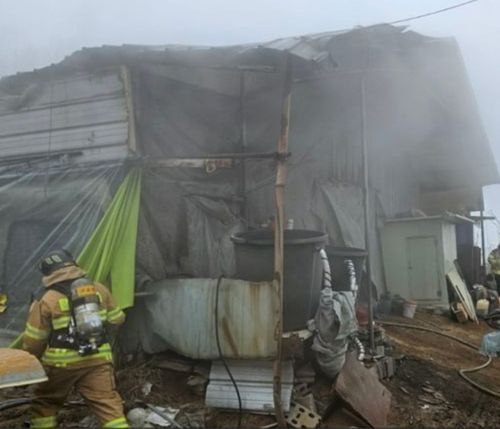 이천 호법면 양계장 화재현장. 경기도소방재난본부 제공