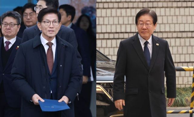 김문수 고용노동부 장관(왼쪽)과 이재명 더불어민주당 대표(오른쪽). 연합뉴스