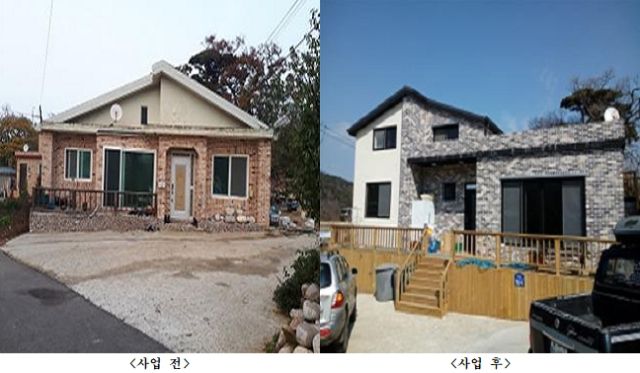 서해5도 노후주택 개량사업 전후 모습. 옹진군 제공