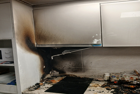 지난 2024년 12월22일 인천 연수구 한 주거형 오피스텔에서 고양이가 전기레인지 터치 버튼을 눌러 불이 났다. 인천소방본부제공