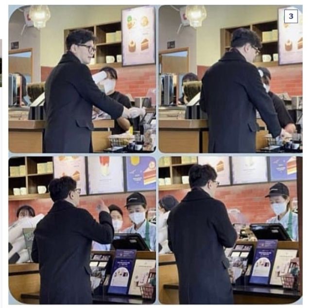 지난 6일 서울 강남 한 카페에서 목격된 한동훈 전 국민의힘 대표. 네이버카페 '위드후니'