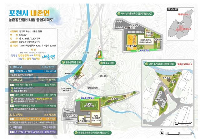 포천시 내촌면 농촌공간정비사업 종합계획도. 포천시 제공