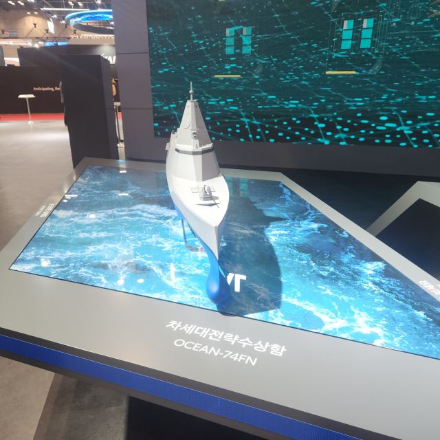 한화오션 차세대 전략 수상함 전시물. 한양경제 하재인