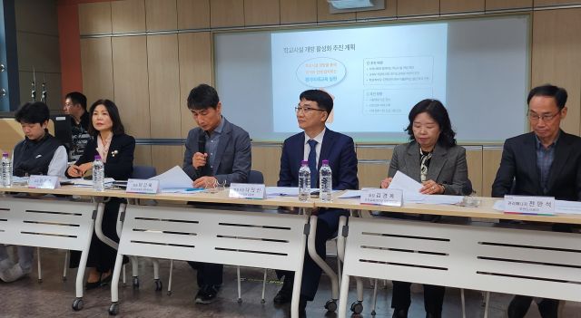 부천 신도초등학교에서 27일 ‘학교시설 개방 정책 우수사례’ 현장브리핑이 진행됐다. 박화선기자