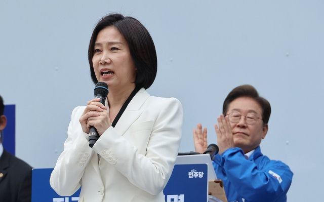 지난 대선에서 이재명 대통령 지지를 선언하는 허은아 전 대표. 연합뉴스