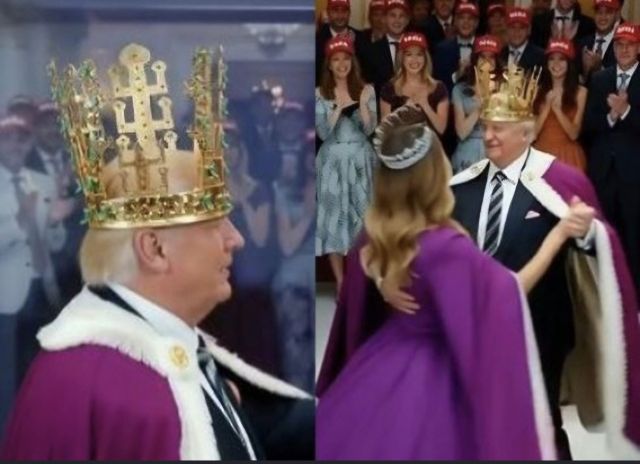 왕관을 쓴 트럼프 대통령. 엑스 캡처