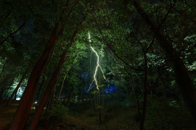 레이저로 실감나게 구현된 천둥 구간 전경. 부천시 제공