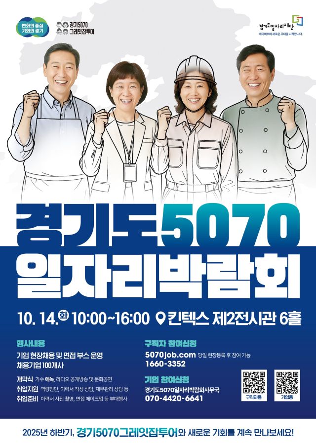 경기도 5070 일자리박람회 포스터. 경기도 제공
