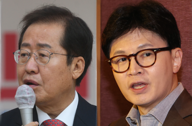 홍준표 전 대구시장(왼쪽)과 한동훈 전 국민의힘 대표. 경기일보DB