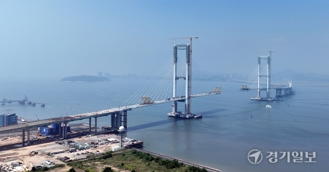 오는 12월 개통 예정인 인천 제3연륙교 건설 현장. 경기일보DB