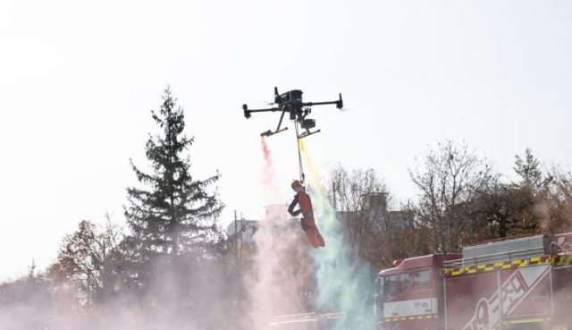 소방드론 운용 모습. 연천군 제공