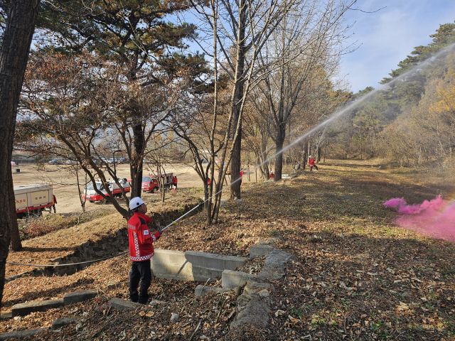 경기도 포천시 산불진화통합훈련. 경기도 제공