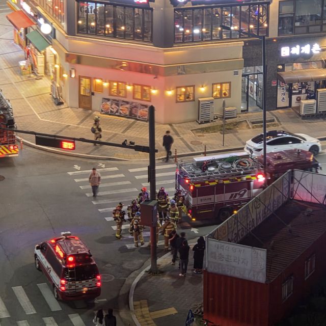 15일 오후 6시20분께 안성시 옥산동 한 헬스장에서 화재가 발생했다. 독자 제공
