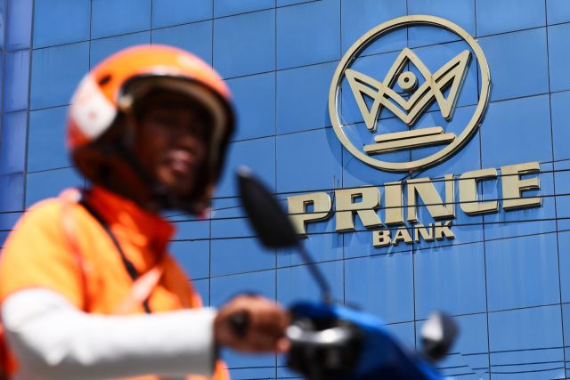 캄보디아 최대 범죄단지로 꼽혔던 '태자단지' 운영 등 조직적 범죄의 배후로 알려진 ‘프린스그룹’에서 운영하는 은행의 모습. 연합뉴스