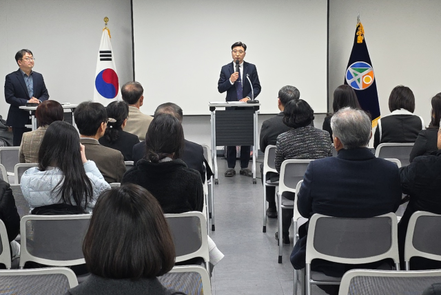 17일 열린 개소식에서 임래하 교장이 감사 인사를 전하고 있다. 포천교육지원청 제공
