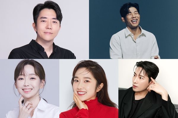 국군예우사업회가 방송인 이혜성 등 5명을 홍보대사로 위촉한다. 왼쪽 상단부터 시계 방향으로 정태익, 정지현, 황지훈, 이혜성, 강아랑. 국군예우사업회 제공