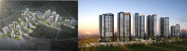 광명 1구역(광명자이더샵포레나)·4구역(광명센트럴아이파크) 전경. 광명도시공사 제공