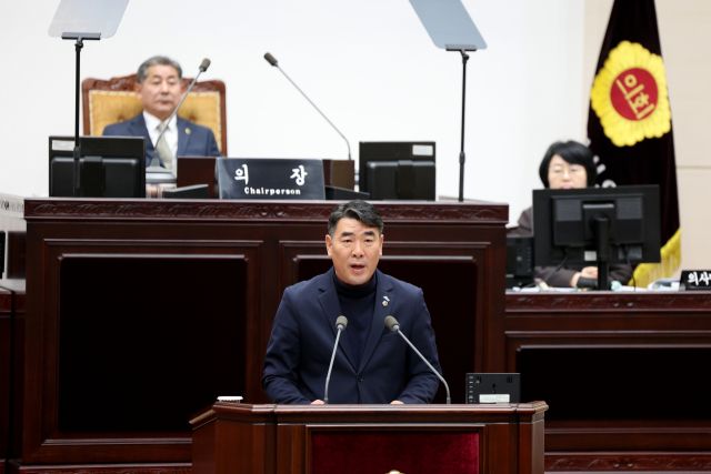 김명주 인천시의원(더불어민주당·서구6)이 20일 열린 제305회 시의회 제2차 정례회 제2차 본회의에서 5분 자유발언을 하고 있다. 인천시의회 제공