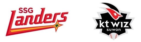 프로야구 SSG 랜더스(왼쪽)와 KT 위즈 엠블럼.